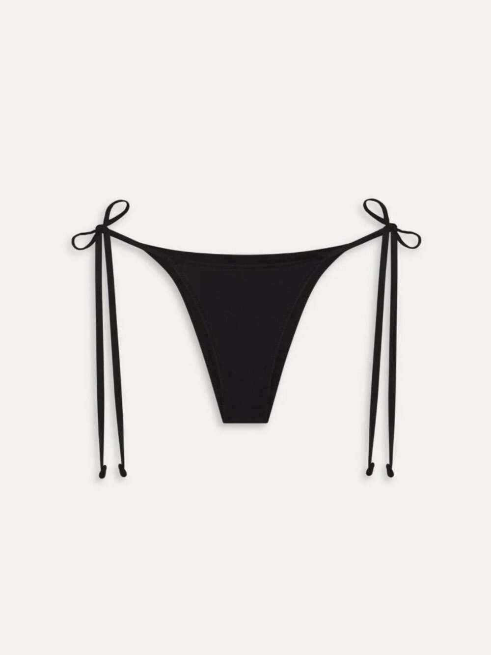 New! Frankie's Bikinis Black Mackenzie Cheeky String Bikini Bottom 34344